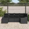 Sodo valgomojo komplektas su pagalve su saugykla 6 pcs Juoda