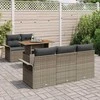 Sodo Sofų Rinkinys su saugykla 6 pcs Pilka Poli ratanas
