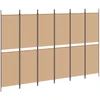 6-skydelio kambario pertvara Smėlio 300 x 200 cm Audinys