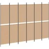 6-skydelio kambario pertvara Smėlio 300 x 220 cm Audinys