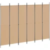 6-skydelio kambario pertvara Smėlio 300 x 220 cm Audinys