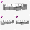 6-vietė Sodo Sofa Su Pagalvėlėmis Rataniniu Išvaizdu PP Balta