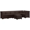 6-vietė Sodo Sofa Su Rataniniu Išvaizdu PP Ruda