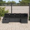 Sodo Sofų Rinkinys su pagalve 6 pcs Juoda poliratanas