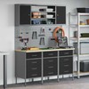 Darbo spinta 7 vnt. Juoda Inžinerinė mediena ir plienas