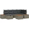 Sodo Sofų Rinkinys 7 pcs Pilka 55 x 62 x 69 cm Poli ratanas