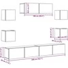TV staliukas 7 dalių sieninis televizoriaus spintelės komplektas Artisan Oak