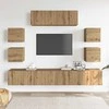 TV staliukas 7 dalių sieninis televizoriaus spintelės komplektas Artisan Oak