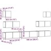 TV staliukas 7 dalių sieninis televizoriaus spintelės komplektas Artisan Oak