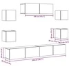 TV staliukas 7 dalių sieninis televizoriaus spintelės komplektas Artisan Oak