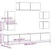 TV staliukas 7 dalių sieninis televizoriaus spintelės komplektas Artisan Oak