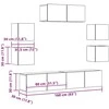 TV staliukas 7 dalių sieninis televizoriaus spintelės komplektas Artisan Oak