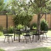 Lauko baldų komplektas Sodo valgomojo komplektas 7 pcs Juoda