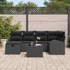 Lauko baldų komplektas Sodo Sofų Rinkinys su pagalve 7 pcs Juoda Poli ratanas