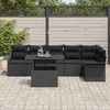 Lauko baldų komplektas Sodo Sofų Rinkinys su pagalve 7 pcs Juoda Poli ratanas