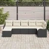 Sodo Sofų Rinkinys su pagalve 7 pcs Juoda ir balta Poli ratanas