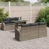 Sodo Sofų Rinkinys su pagalve 7 pcs Pilka Poli ratanas