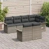 Sodo Sofų Rinkinys su pagalve 7 pcs Pilka Poli ratanas