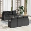 Lauko baldų komplektas Sodo Sofų Rinkinys su saugykla 7 pcs Juoda poliratanas