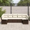 Sodo Sofų Rinkinys su saugykla 7 pcs Ruda Poli ratanas