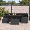 Sodo Sofų Rinkinys su saugykla 7 pcs Juoda Poli ratanas