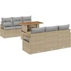 Sodo Sofų Rinkinys 7 pcs smėlio ir šviesiai pilkos spalvos