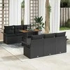 Sodo Sofų Rinkinys su pagalve 7 pcs Juoda