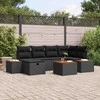 Sodo Sofų Rinkinys 7 pcs Juoda 55 x 62 x 69 cm Poli ratanas