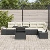 Sodo Sofų Rinkinys su pagalve 7 pcs Juoda ir kreminė