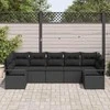 Lauko baldų komplektas Sofos komplektas su pagalve 7 pcs Juoda poliratanas