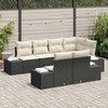 Lauko baldų komplektas Sodo Sofų Rinkinys 7 pcs Juoda ir kreminė poliratanas