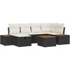 Sodo Sofų Rinkinys 7 pcs Juoda 55 x 62 x 69 cm Poli ratanas