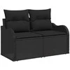 Lauko baldų komplektas Sodo Sofų Rinkinys 7 vnt. Juoda poliratanas