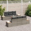 Lauko baldų komplektas Sodo Sofų Rinkinys su pagalve 7 pcs Pilka Poli ratanas