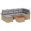 Sodo Sofų Rinkinys 7 pcs Bežinė ir šviesiai pilka poliratanas