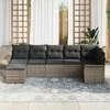 Lauko baldų komplektas Sodo Sofų Rinkinys su pagalve 7 pcs Pilka poliratanas