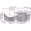 Lauko baldų komplektas Sodo Sofų Rinkinys su pagalve 7 pcs Smėlio poliratanas
