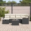 Sodo Sofų Rinkinys su pagalve 7 pcs Juoda Poli ratanas