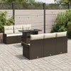 Lauko baldų komplektas Sodo Sofų Rinkinys su pagalve 7 pcs Ruda Poli ratanas
