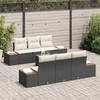 Sodo Sofų Rinkinys su saugykla 7 pcs Juoda Poli ratanas