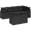Sodo Sofų Rinkinys su saugykla 7 pcs Juoda Poli ratanas