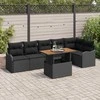 Sodo Sofų Rinkinys su pagalve 7 pcs Juoda