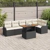 Sodo Sofų Rinkinys su pagalve 7 pcs Juoda ir kreminė