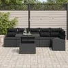 Sodo Sofų Rinkinys su saugykla 7 pcs Juoda poliratanas
