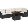 Sodo Sofų Rinkinys su pagalve 7 pcs Juoda ir kreminė