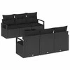Sofa Sodo Sofų Rinkinys su pagalve 7 pcs Juoda poliratanas