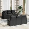 Sofa Sodo Sofų Rinkinys su pagalve 7 pcs Juoda poliratanas