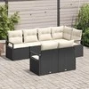 Lauko baldų komplektas Sofos komplektas 7 pcs Juoda poliratanas