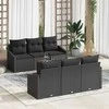 Lauko baldų komplektas Sodo Sofų Rinkinys su saugykla 7 pcs Juoda poliratanas