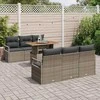 Sodo Sofų Rinkinys su saugykla 7 pcs Pilka Poli ratanas